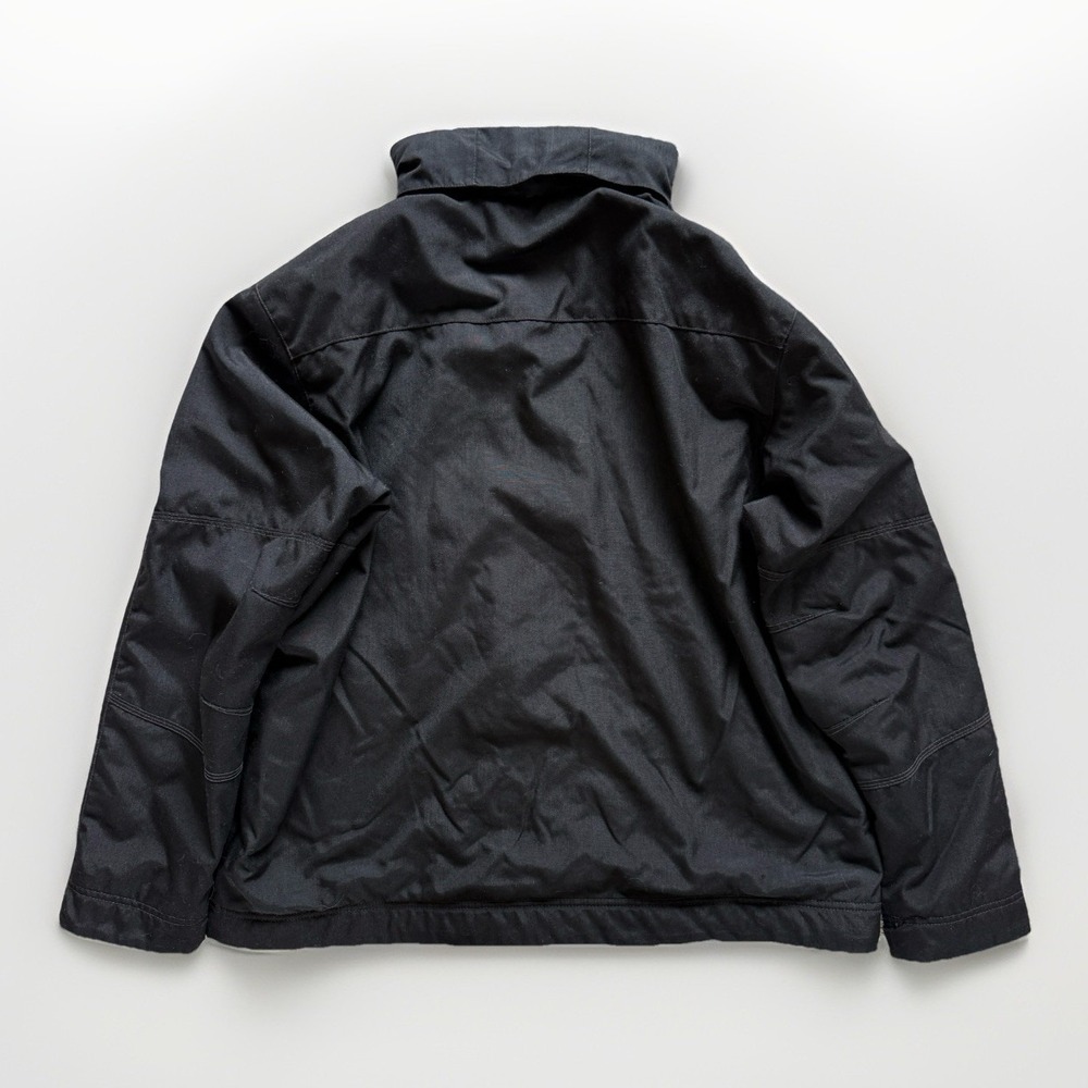 Banana Republic Black Canvas Coat Men XL Vintage Y2K Utility Hooded Outdoor Work - Picture 5 of 13